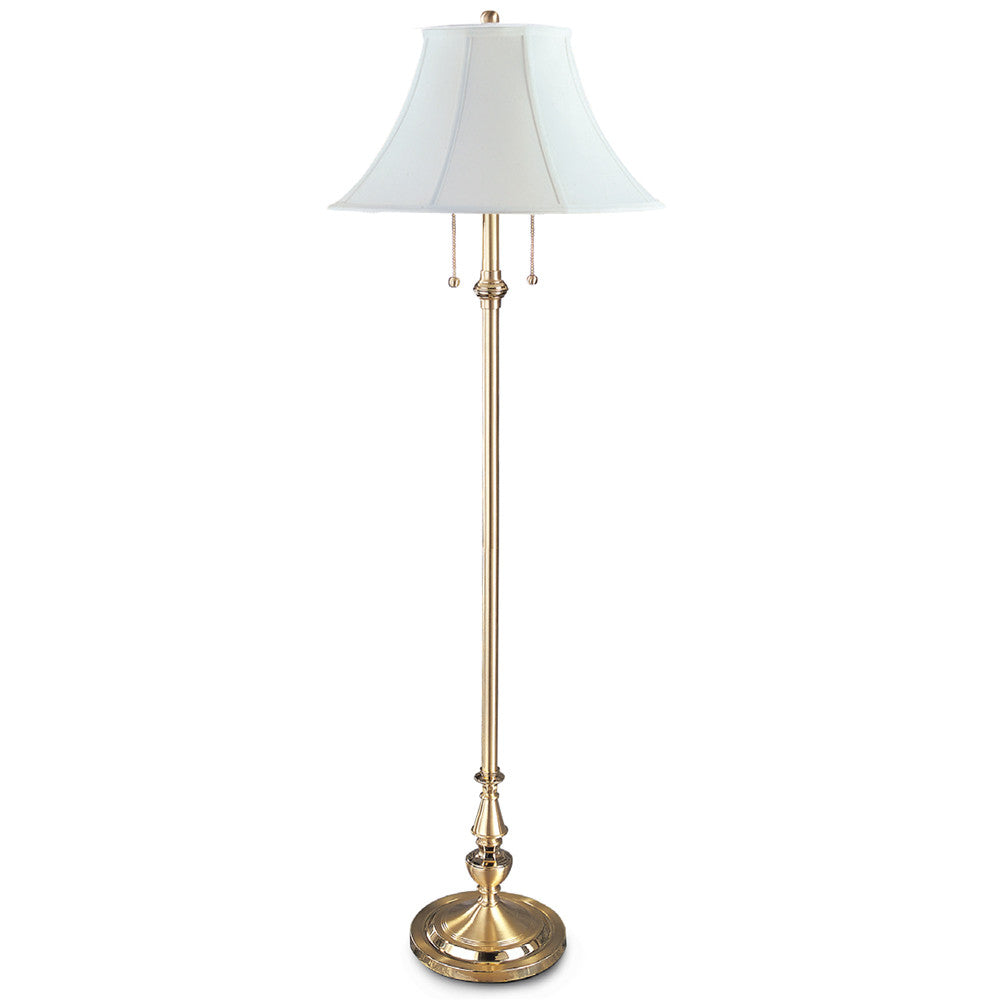 Lite Master Salisbury Floor Lamp in Satin and Polished Solid Brass F7352SN-SL