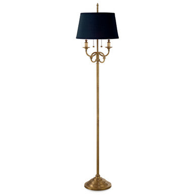 Lite Master Leighton Classic Twist Floor Lamp in Antique Solid Brass T6612AB-BK