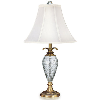 Lite Master Wentworth Table Lamp in Antique Solid Brass on Solid Brass with Crystal T4937AB-SL