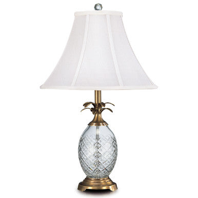 Lite Master Hospitality Table Lamp in Antique Solid Brass with 24% Lead Crystal T5005AB-SL