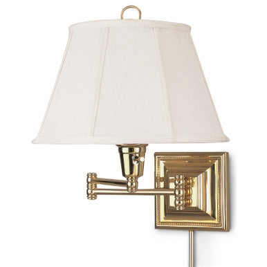 Lite Master Eastport Swing Arm Wall Lamp in Polished Solid Brass W3548PB-SL