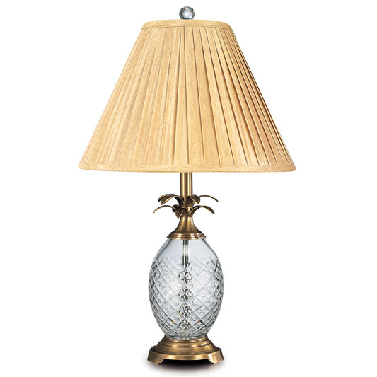 Lite Master Belford Table Lamp in Antique Solid Brass with 24% Lead Crystal T5005AB-SR