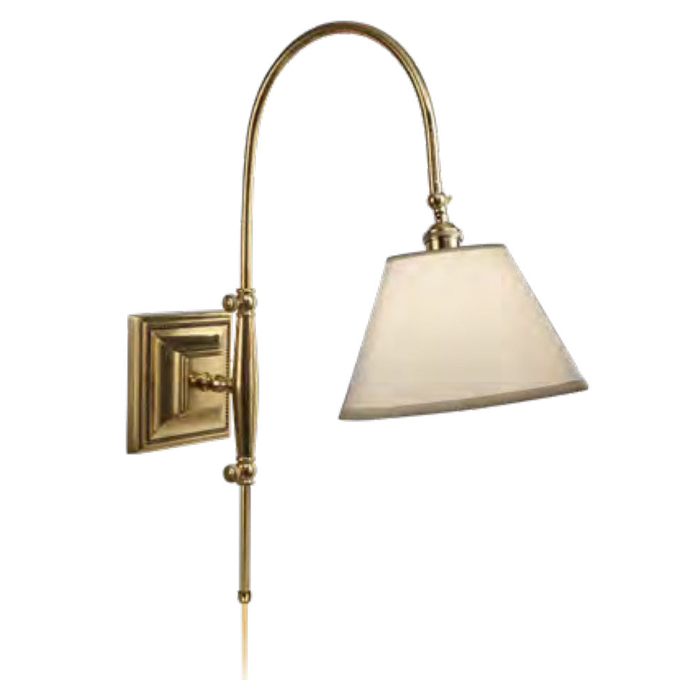 Lite Master Winston Adjustable Swing Arm Wall Lamp in Polished Solid Brass W3549PB-SL2