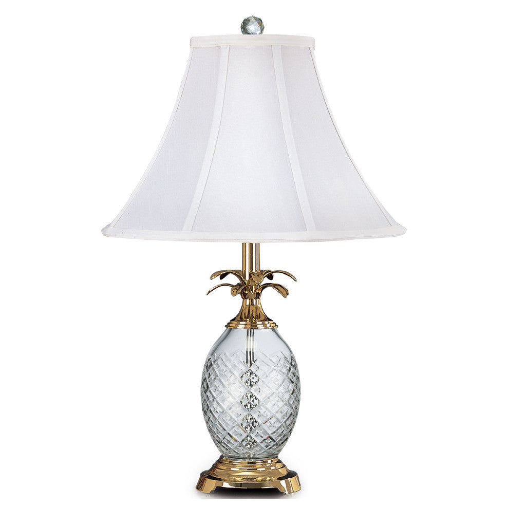 Lite Master Hospitality Table Lamp in Polished Solid Brass with 24% Lead Crystal T5005PB-SL