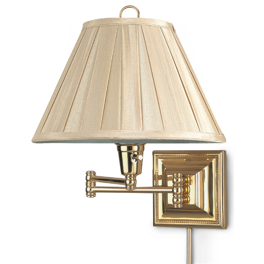 Lite Master Eastport Swing Arm Wall Lamp in Polished Solid Brass W3548PB-SR