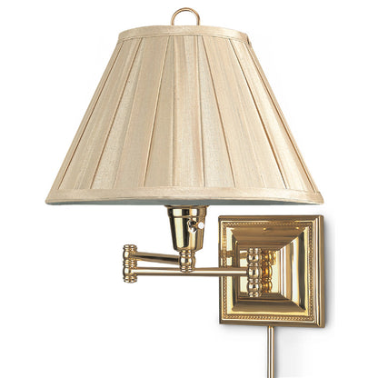 Lite Master Eastport Swing Arm Wall Lamp in Polished Solid Brass W3548PB-SR