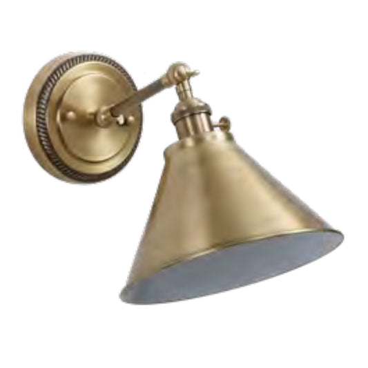 Lite Master Jackson Adjustable Wall Sconce in Antique Solid Brass W3645AB-B18