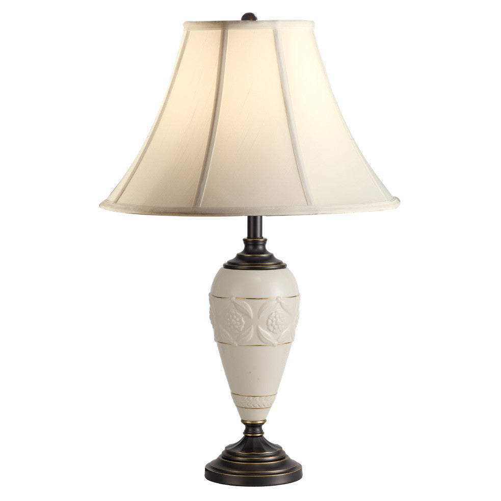 Lite Master Genevieve Table Lamp in Oil Rubbed Bronze on Solid Brass with Porcelain T5270RZ-SL