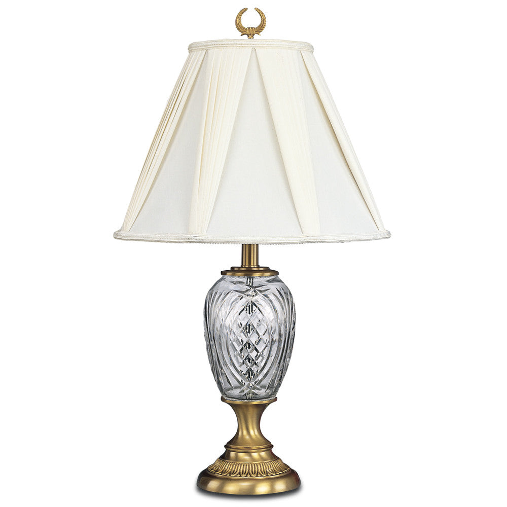 Lite Master Heather Table Lamp in Antique Solid Brass with 24% Lead Crystal T5073AB-SR