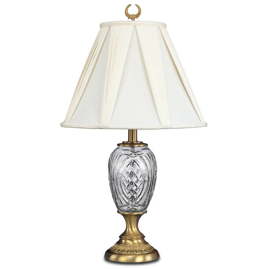 Lite Master Heather Table Lamp in Antique Solid Brass with 24% Lead Crystal T5073AB-SR