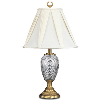 Lite Master Heather Table Lamp in Antique Solid Brass with 24% Lead Crystal T5073AB-SR