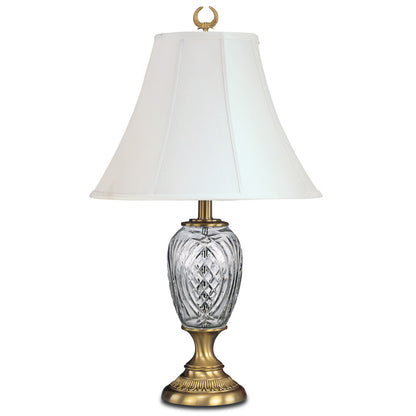 Lite Master Heather Table Lamp in Antique Solid Brass with 24% Lead Crystal T5073AB-SL