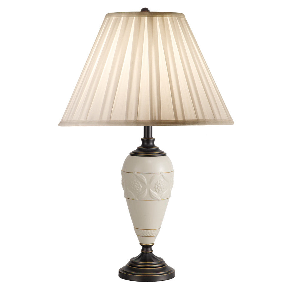 Lite Master Genevieve Table Lamp in Oil Rubbed Bronze on Solid Brass with Porcelain T5270RZ-SR