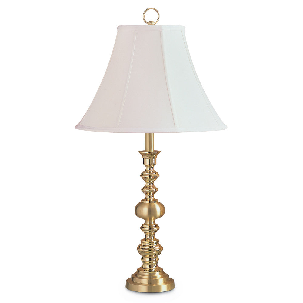 Lite Master Hadley Table Lamp Satin and Polished Solid Brass T2300SN-SL