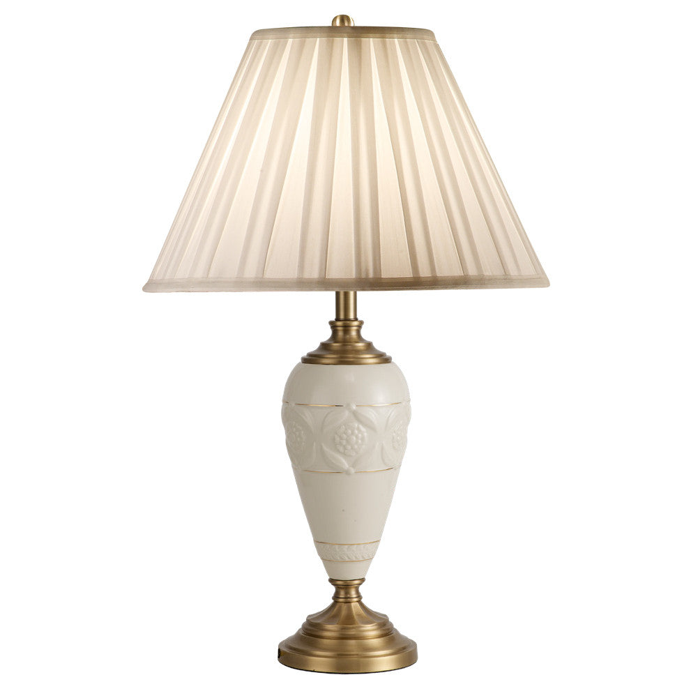 Lite Master Genevieve Table Lamp in Antique Solid Brass with Porcelain T5270AB-SR