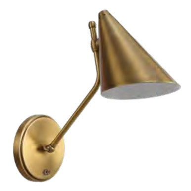 Lite Master Mulberry Adjustable Wall Sconce in Antique Solid Brass W3647AB