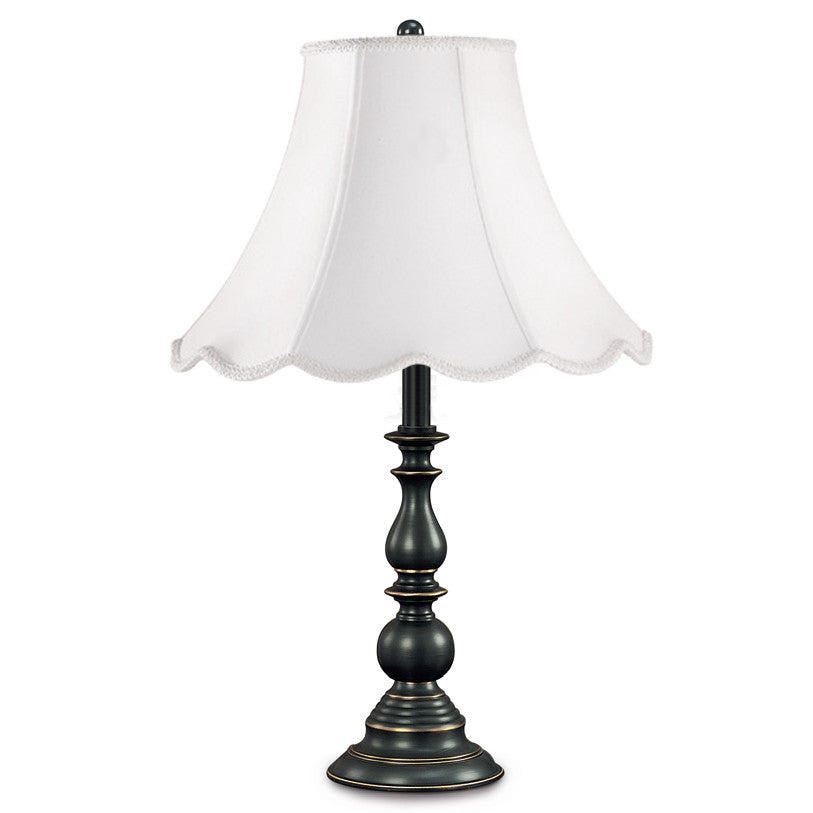 Lite Master Kenton Table Lamp in Oil Rubbed Bronze on Solid Brass with Scalloped Shade T6477RZ-SR