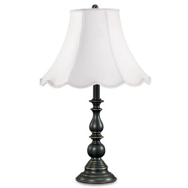 Lite Master Kenton Table Lamp in Oil Rubbed Bronze on Solid Brass with Scalloped Shade T6477RZ-SR