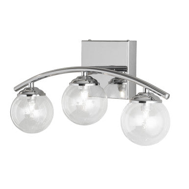 Dainolite 3 Light Vanity, Polished Chrome Finish with Clear Glass V13-203W-PC