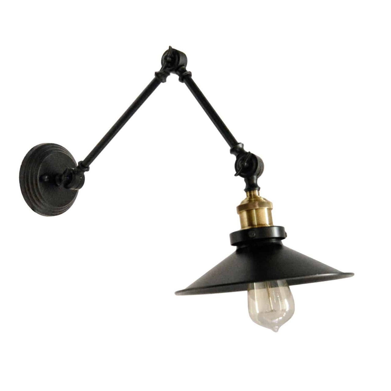 Dainolite 1 Light Incandescent Adjustable Wall Lamp, Black Finish  V928-1W-BK