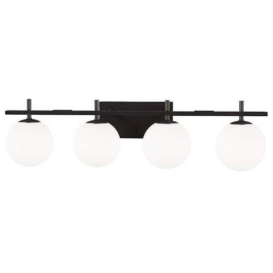 Dainolite 4 Light Halogen Vanity, Matte Black VAD-324W-MB