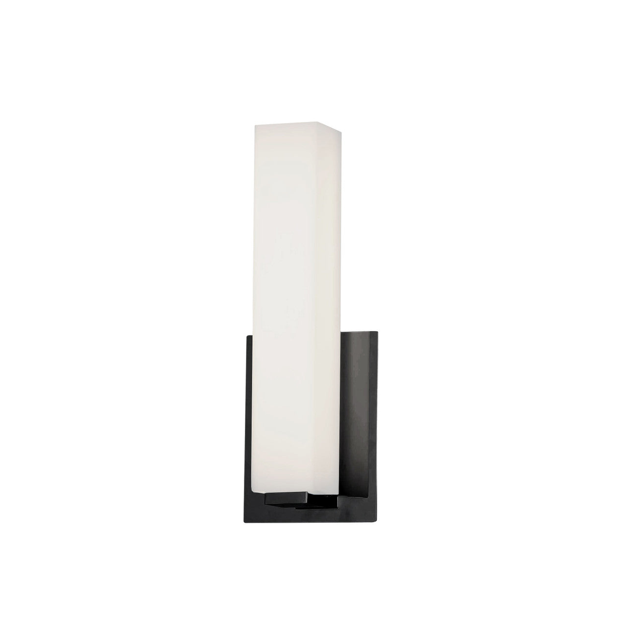 Dainolite 12W Matte Black Vanity Light w/ White Glass VLD-172-10-MB