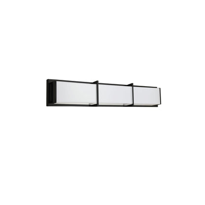 Dainolite 36W Matte Black Vanity Light w/ White Acrylic Diffuser  VLD-413-MB