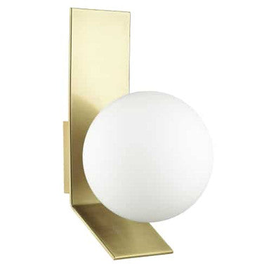 Dainolite 1 Light Halogen Wall Sconce, Aged Brass w/ Opal White Glass VMT-81W-AGB