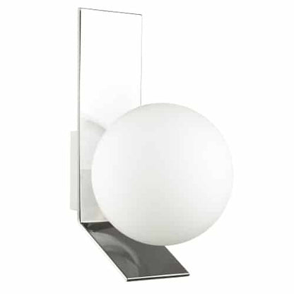 Dainolite 1 Light Halogen Wall Sconce, Polished Chrome w/ Opal White Glass VMT-81W-PC