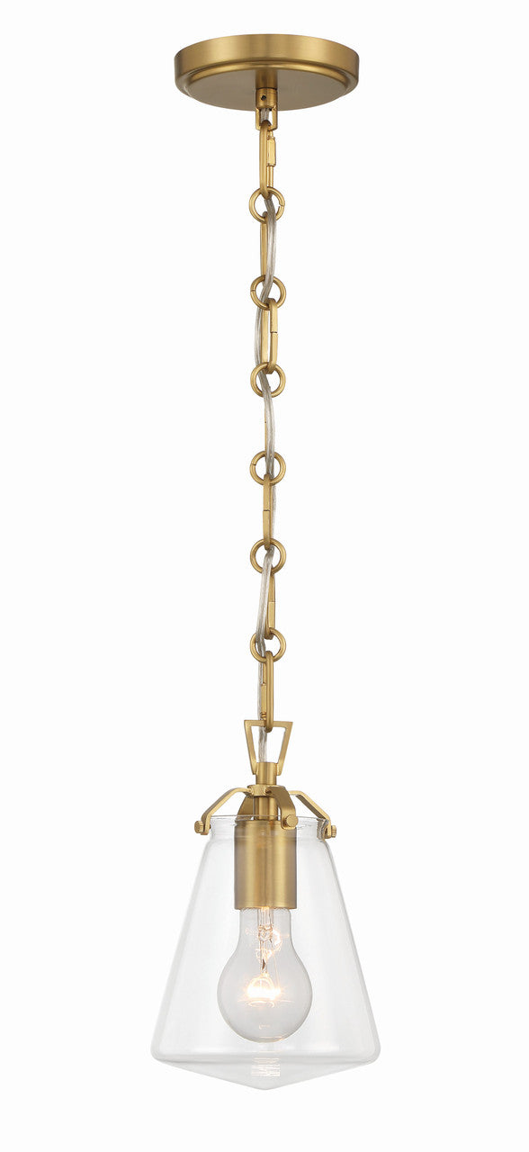 Crystorama Voss 1 Light Luxe Gold Mini Pendant VSS-7002-LG