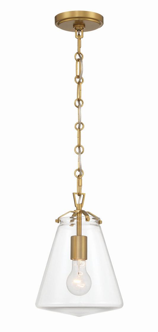 Crystorama Voss 1 Light Luxe Gold Mini Pendant VSS-7003-LG