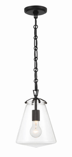 Crystorama Voss 1 Light Matte Black Mini Pendant VSS-7003-MK