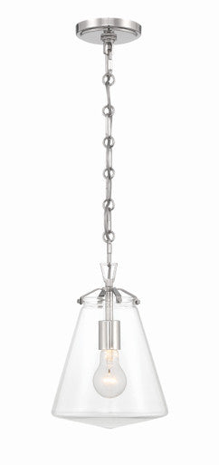 Crystorama Voss 1 Light Polished Nickel Mini Pendant VSS-7003-PN