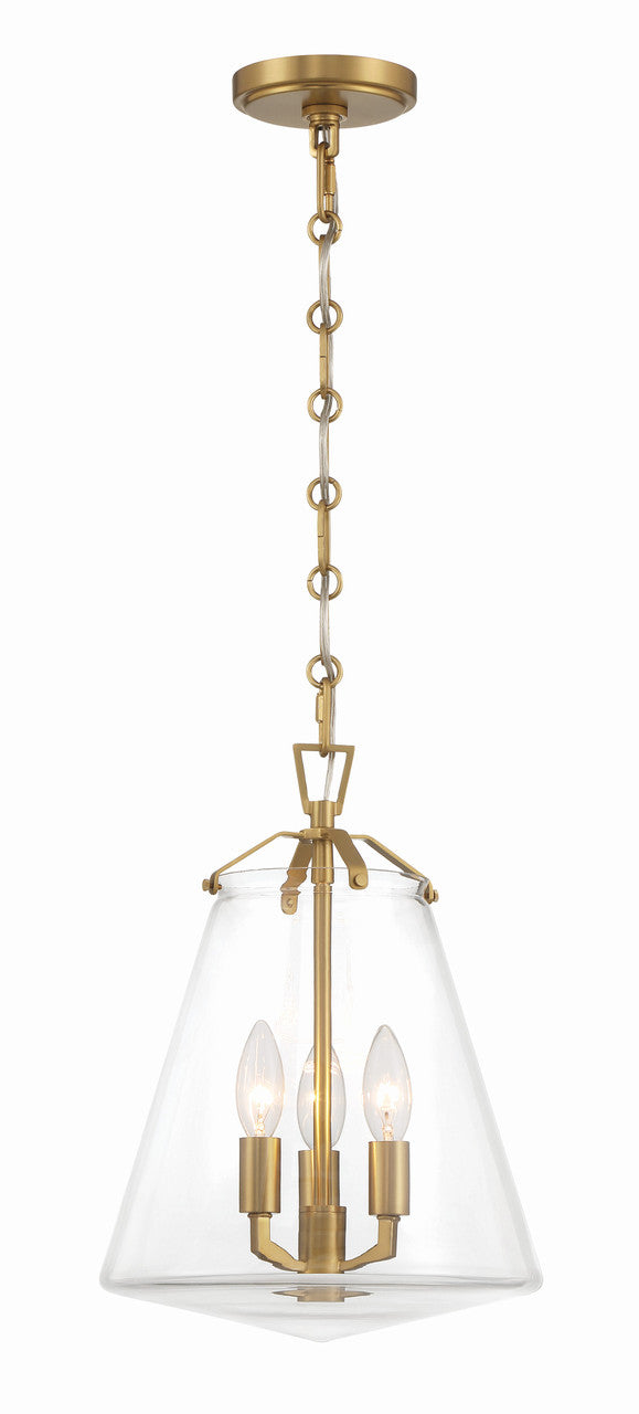 Crystorama Voss 3 Light Luxe Gold Mini Chandelier VSS-7004-LG