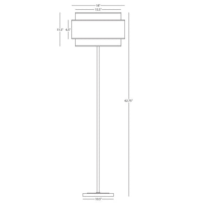 Robert Abbey  Decker Floor Lamp in Polished Nickel Finish VW133