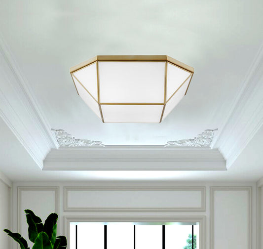 SPECIAL BUY: Visual Comfort Studio Suzanne Kasler Morrison Four Light Ceiling Flush Mount in Satin Brass 7679454EN3-848