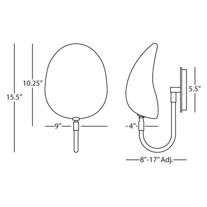 Robert Abbey Rico Espinet Rico Espinet Racer Wall Sconce in Modern Brass Finish with Satin White Adjustable Shades W1524