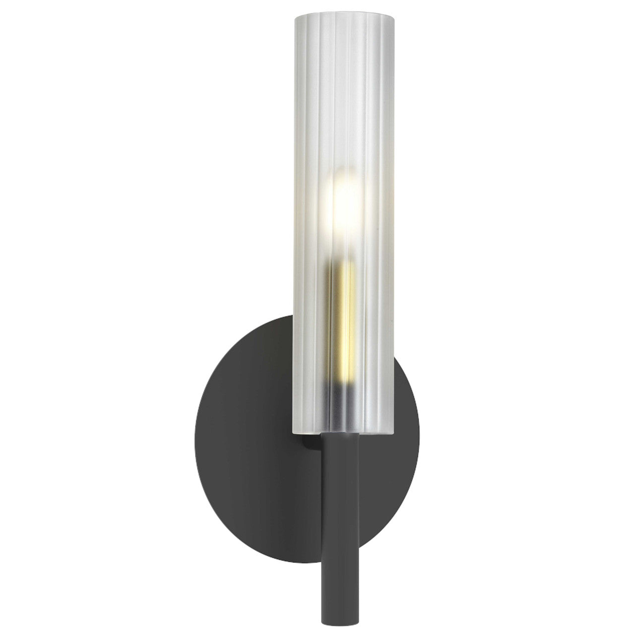 Dainolite 1 Light Incandescent Wand Wall Sconce Matte Black & Aged Brass w/ Frosted Glass WAN-171W-MB-AGB-FR