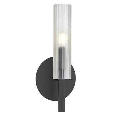 Dainolite 1 Light Incandescent Wand Wall Sconce Matte Black w/ Frosted Glass WAN-171W-MB-FR