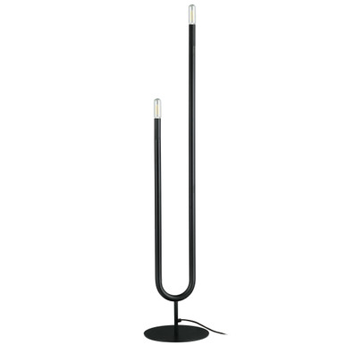 Dainolite 2 Light Incandescent Floor Lamp, Matte Black WAN-602F-MB