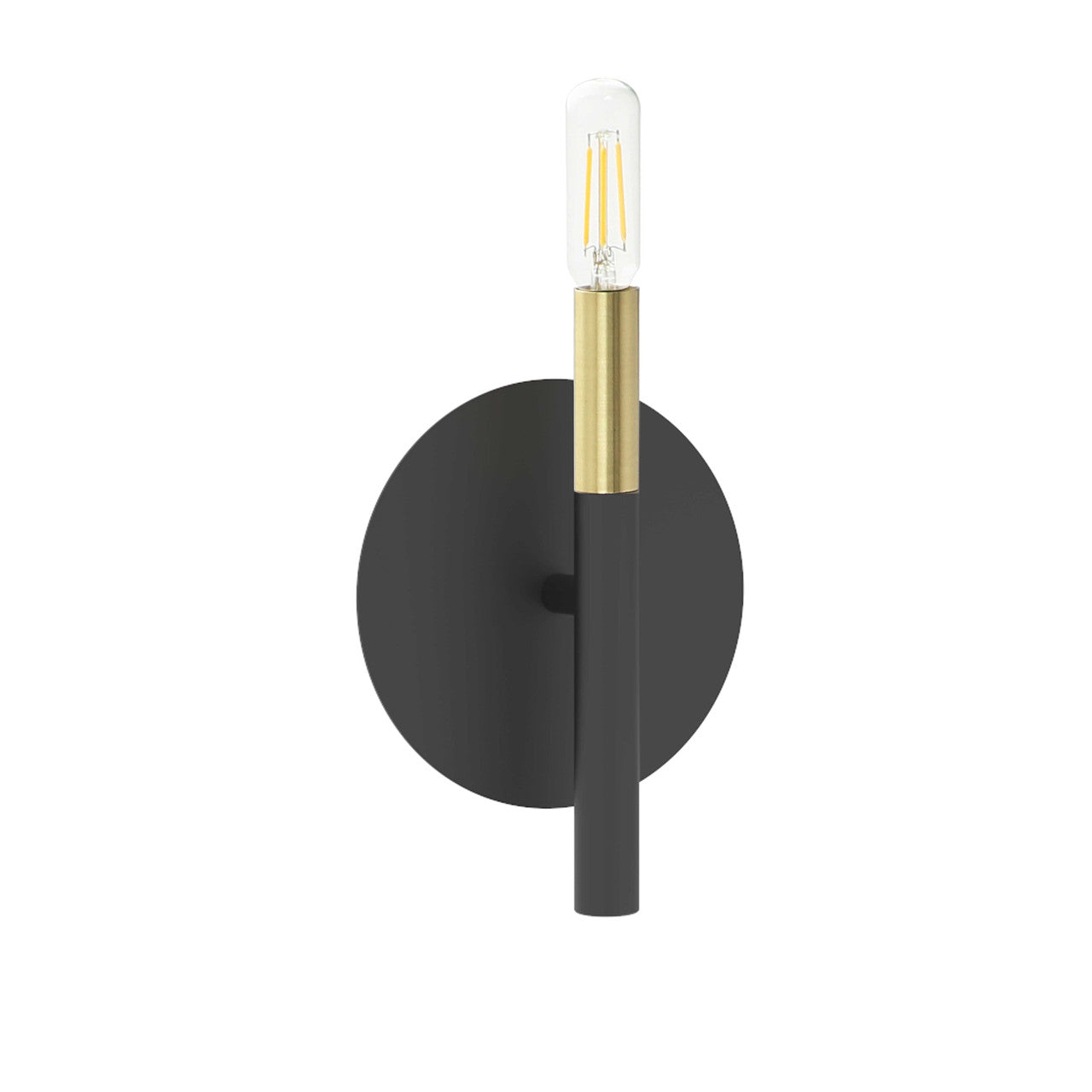 Dainolite 1 Light Incandescent Wall, Sconce Matte Black and Aged Brass WAN-91W-MB-AGB