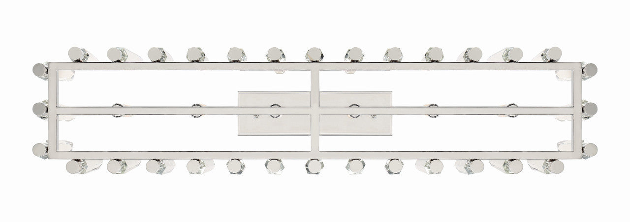 Crystorama Watson 6 Light Polished Nickel Linear Chandelier WAT-B2006-PN