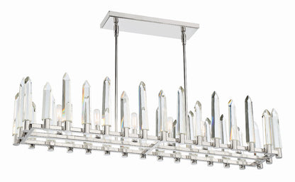 Crystorama Watson 6 Light Polished Nickel Linear Chandelier WAT-B2006-PN