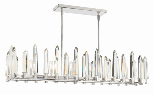 Crystorama Watson 6 Light Polished Nickel Linear Chandelier WAT-B2006-PN