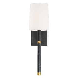 Crystorama Weston 1 Light Black + Antique Gold Wall Mount WES-9901-BK-GA