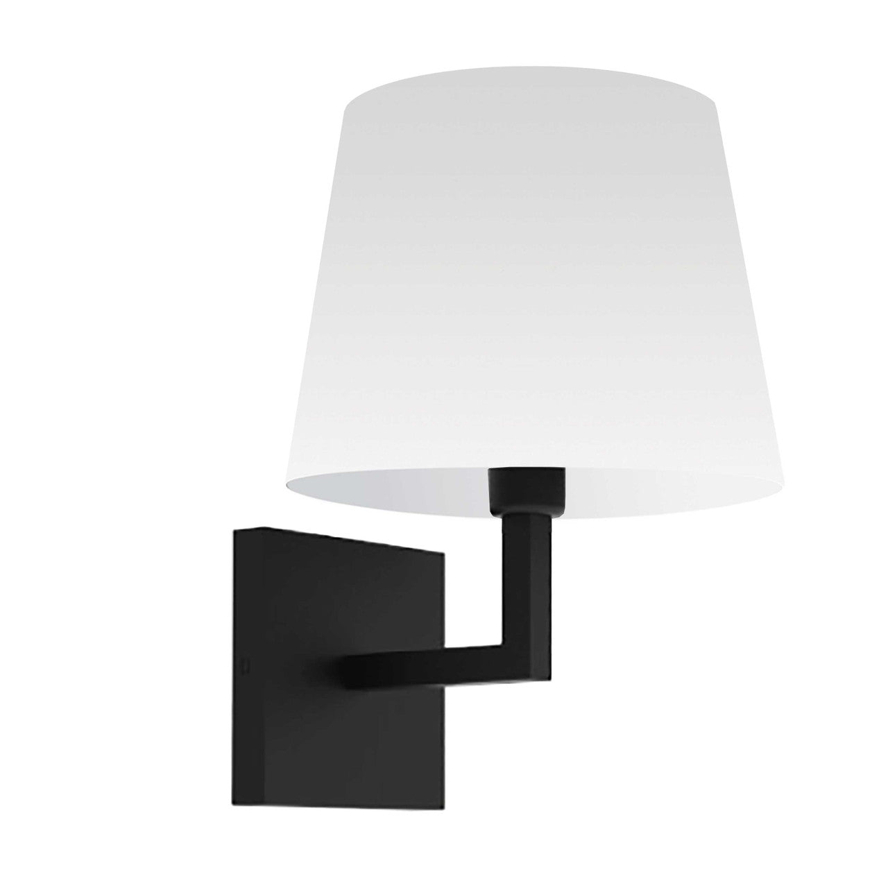 Dainolite 1 Light Incandescent Wall, Sconce Matte Black with White Shade WHN-91W-MB-WH