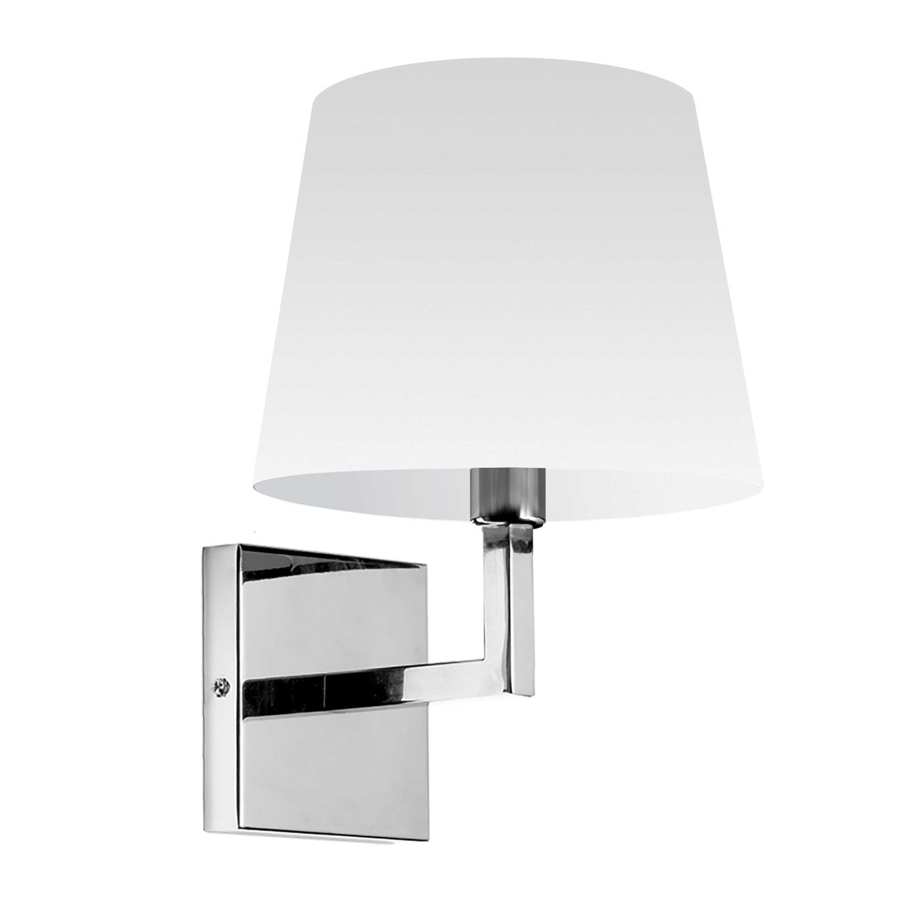 Dainolite 1 Light Incandescent Wall, Sconce Polished Chrome with White Shade WHN-91W-PC-WH