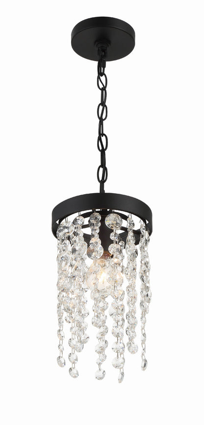 Crystorama Winham 1 Light Black Forged Pendant WIN-610-BF-CL-MWP