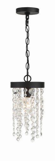 Crystorama Winham 1 Light Black Forged Pendant WIN-610-BF-CL-MWP