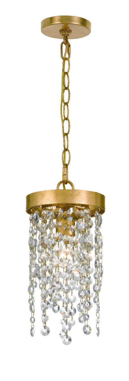 Crystorama Winham 1 Light Antique Gold Crystal Pendant WIN-610-GA-CL-MWP